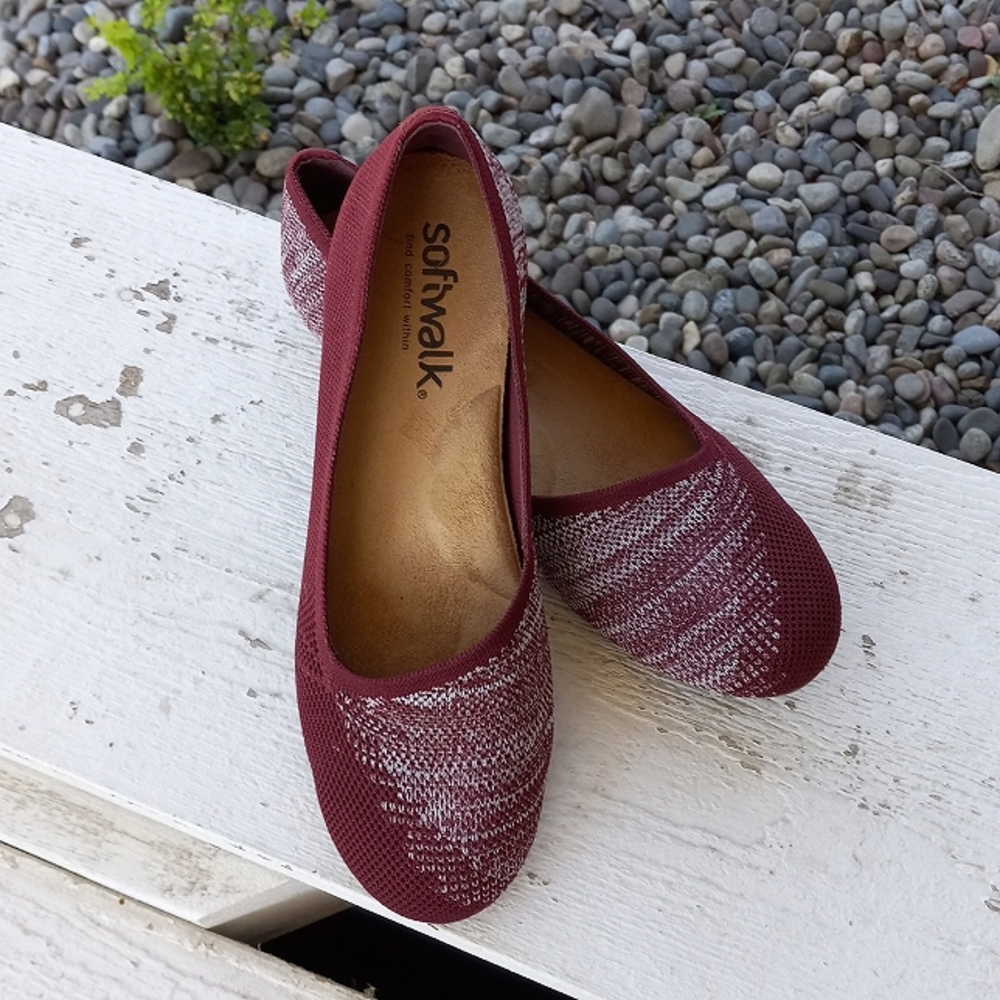 Softwalk Burgundy/White Slip-ons